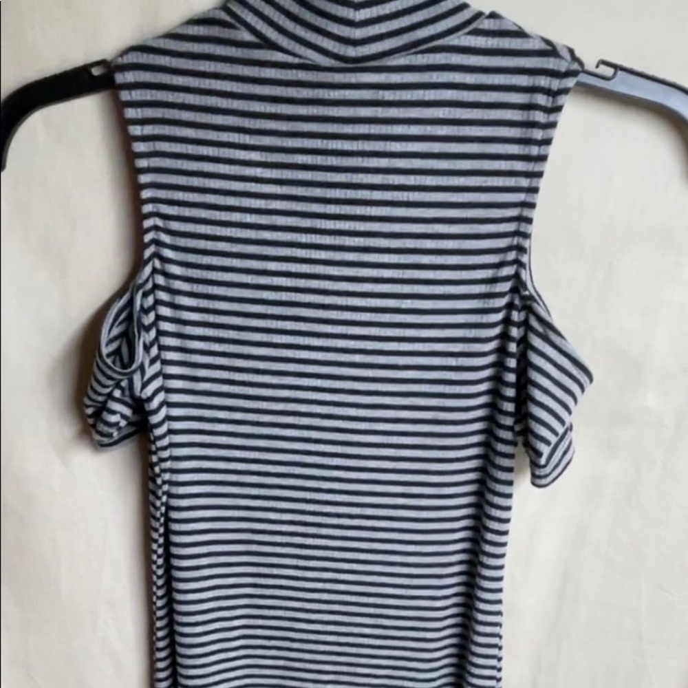 Polly & Esther black/grey stripe dress size medium